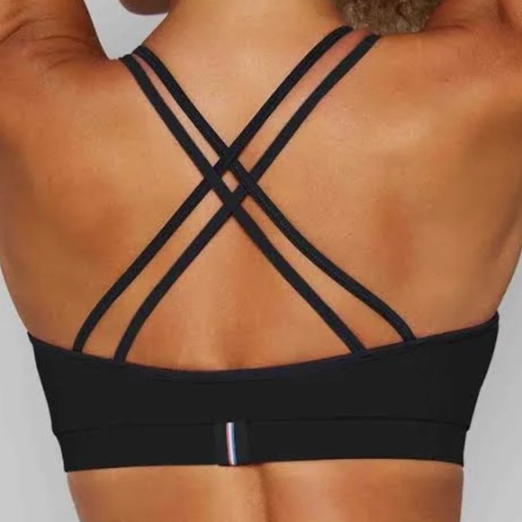 FourLaps‎ Vitality Sports Bra Double Cross Back  Womens Black Gym/Workout NWT - Picture 2 of 9